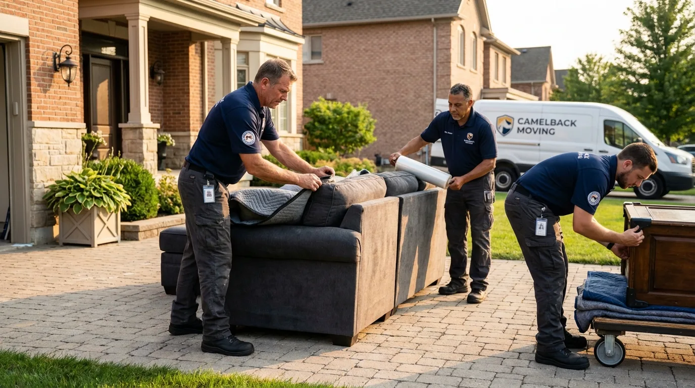 Large estate moving crew wrapping furniture in Murphy, NC